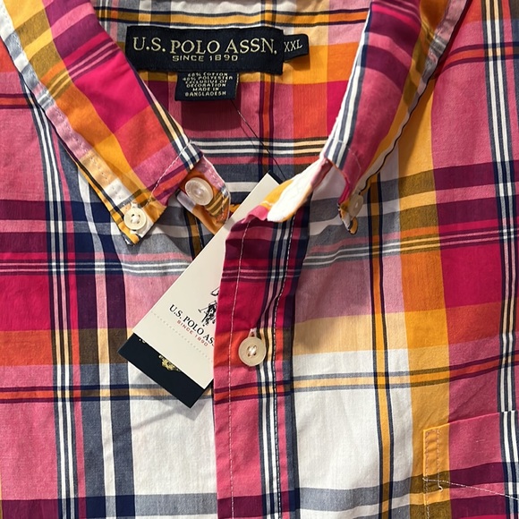 U.S POLO ASSN plaid buttons one Mens shirts XXL- NWT - Picture 5 of 6